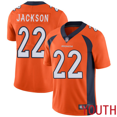 Youth Denver Broncos 22 Kareem Jackson Orange Team Color Vapor Untouchable Limited Player Football NFL Jersey